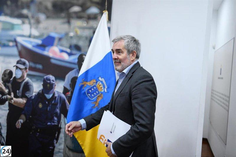 Presidente canario no confirma solicitud de fondos europeos para migración y anticipa aumento de carpas.