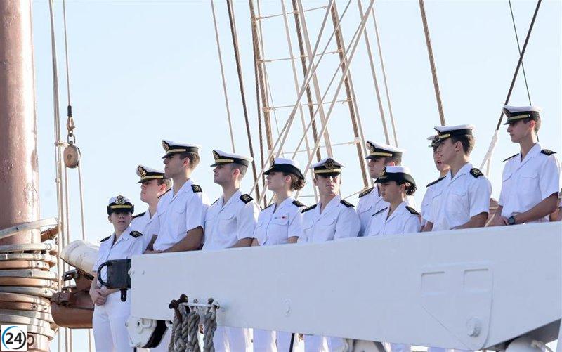 La princesa Leonor llega a Tenerife a bordo del 'Elcano' con casi 250 tripulantes para entrenamiento y maniobras hasta julio.