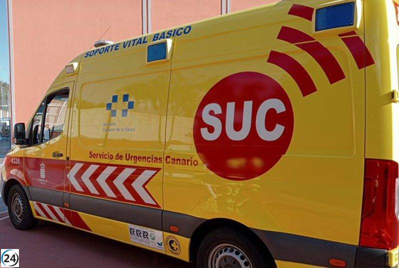 Motociclista muere en accidente de tráfico en la TF-24, cerca de La Victoria.