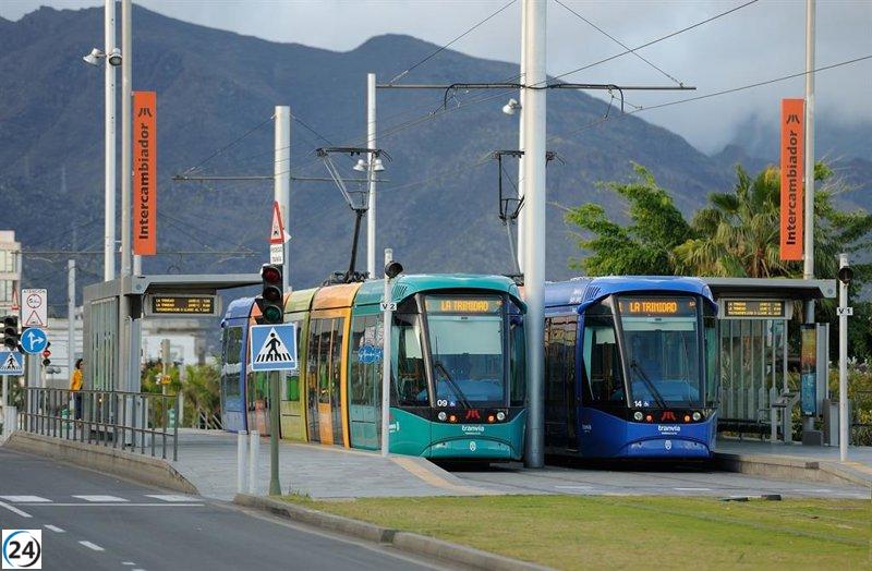 Accidente laboral provoca demora en el tranvía de Tenerife por casi una hora.