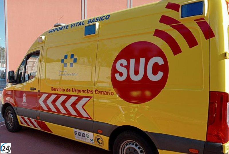 Conductora lesionada tras volcar su coche en Haría, Lanzarote.