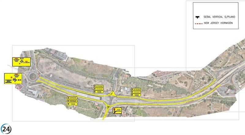 Desvíos de tráfico en Arucas por obras en la GC-20 desde el 9 de julio.