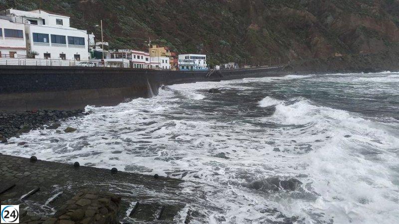 Temperaturas en descenso en Canarias este lunes, con advertencias por viento y marejadas.