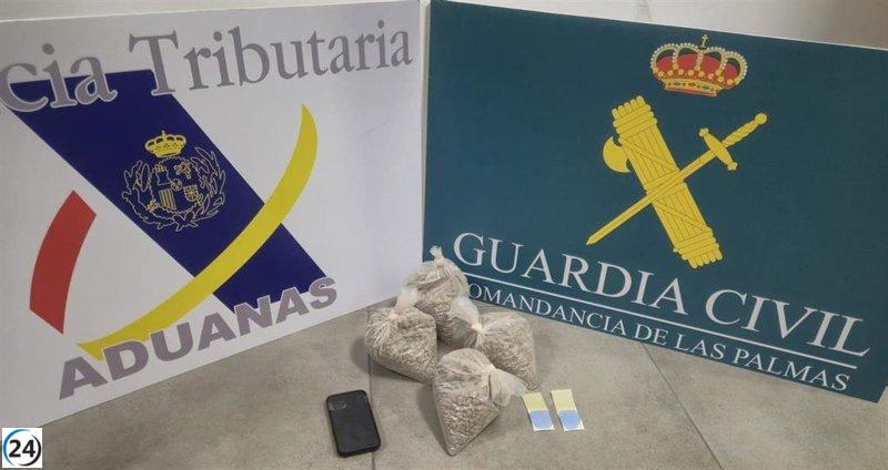 Capturan a individuo en el aeropuerto de Gran Canaria con 4 kilos de heroína en su maleta.