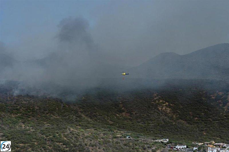 Incendio en El Tanque (Tenerife) persiste y se intensifican las labores para asegurar el área afectada.