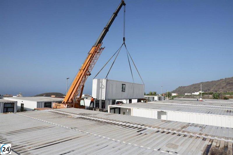 Inicia la desinstalación de las primeras viviendas modulares tras la erupción de La Palma.