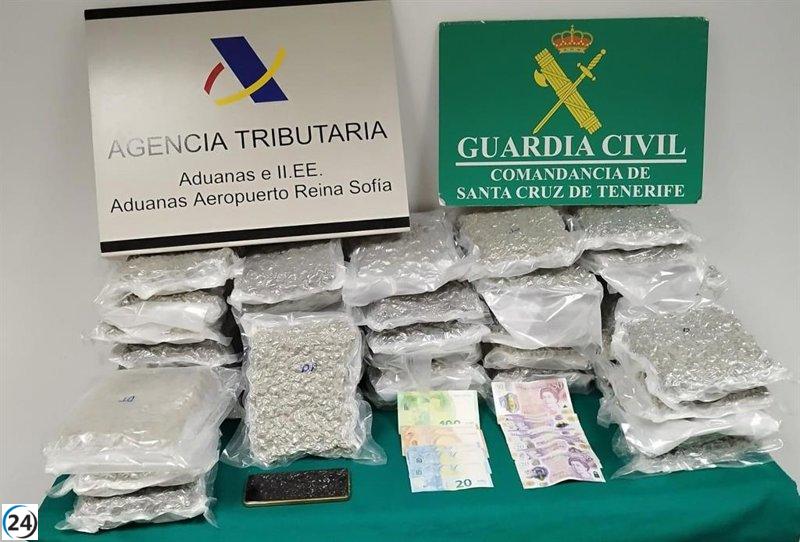 Arrestan en Tenerife Sur a un individuo con 21 kilos de marihuana.