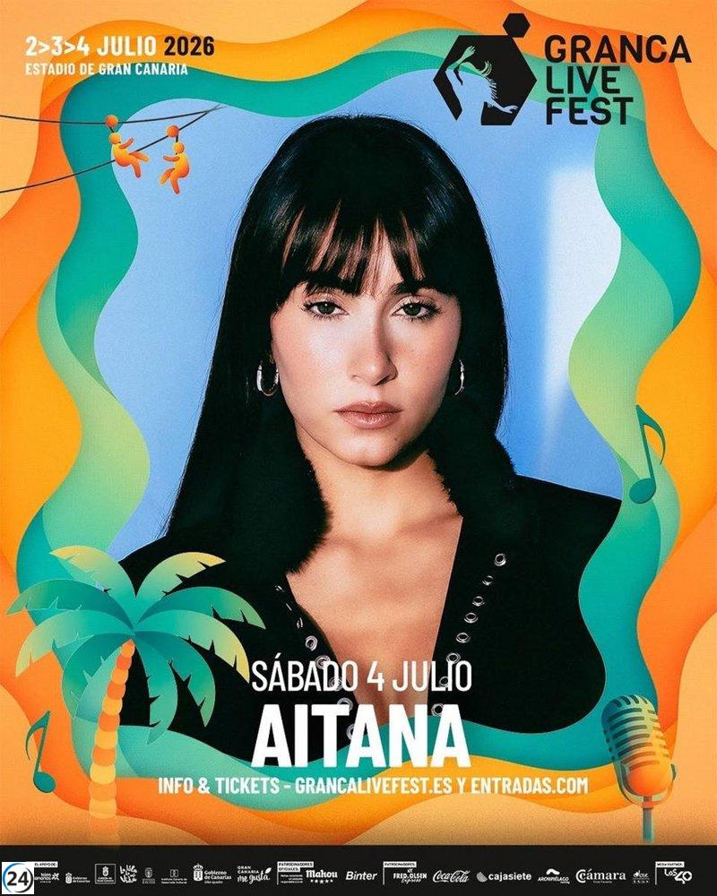 Aitana se une a la alineación del Granca Live Fest 2026 junto a Alejandro Sanz y Dani Martín.