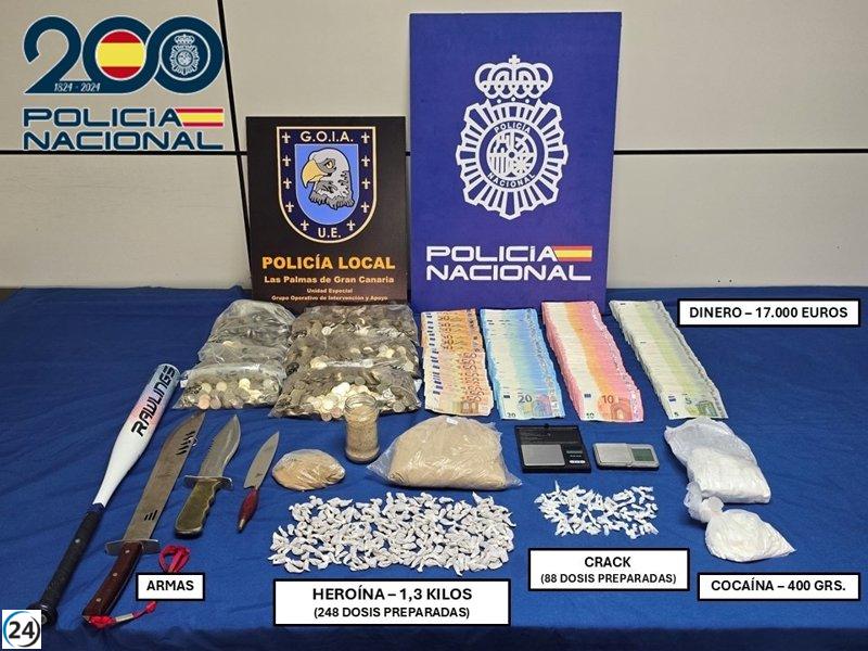 Capturan a un notorio criminal en San José, Las Palmas, por tráfico de estupefacientes.