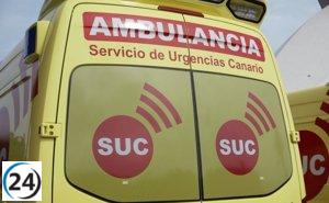 Motorista sufre un accidente en Gáldar (Gran Canaria) y resulta herido de gravedad