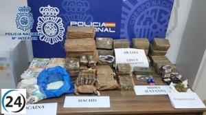 Detienen a 10 hombres en España por tráfico de drogas mediante paquetería.